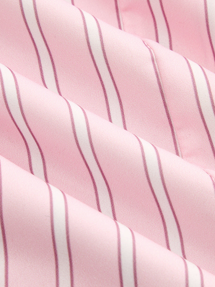 Striped Corset‑Style Peplum Shirt