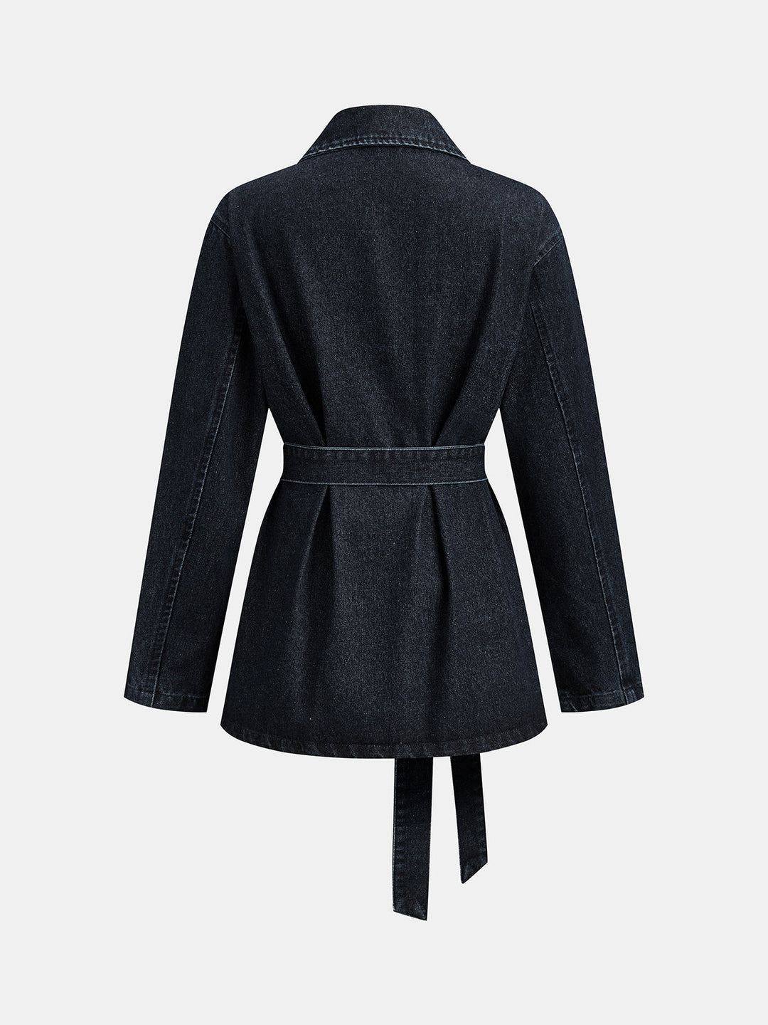 Belted Denim Utility Blazer Jacket