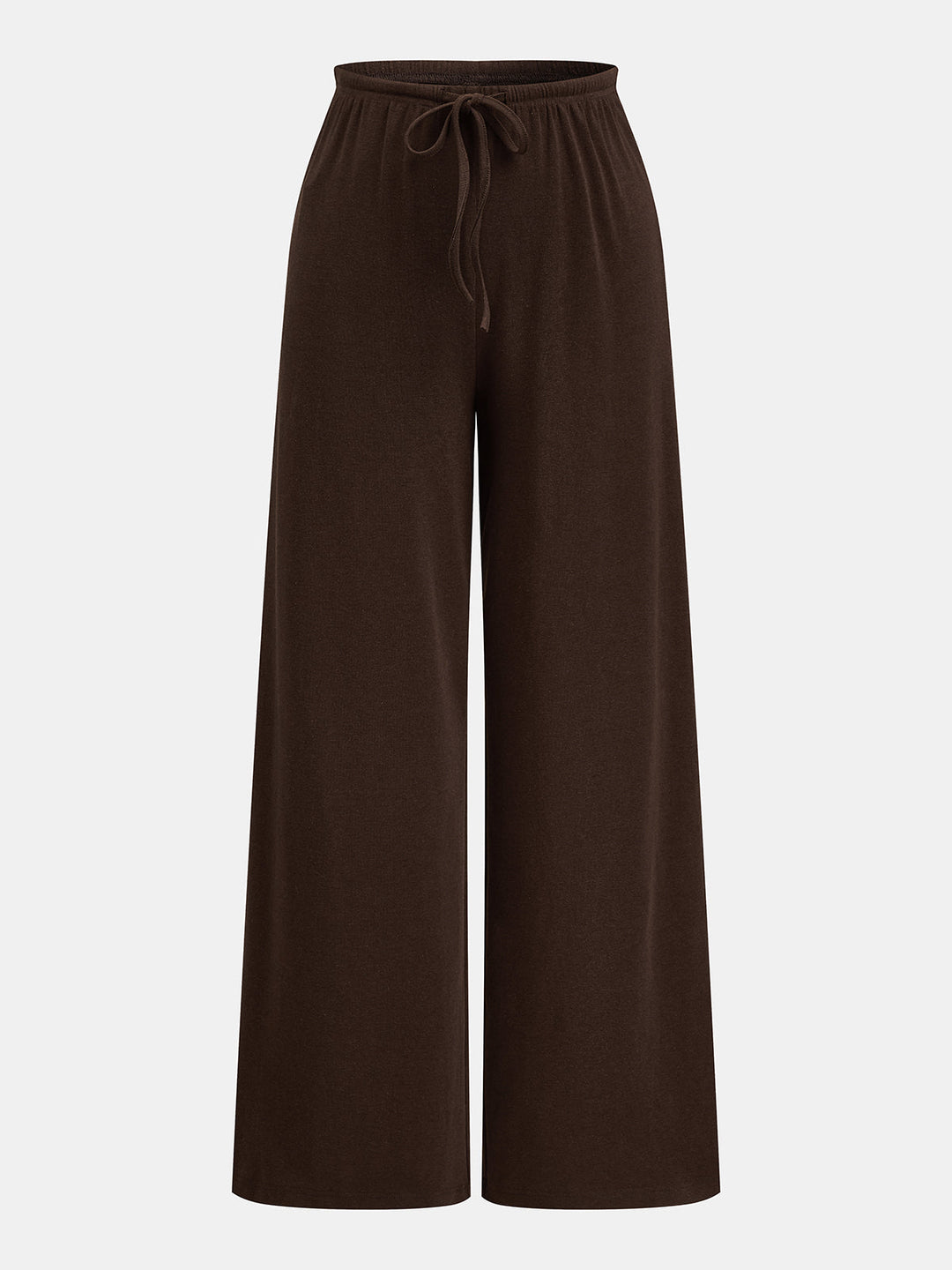 Lace Trim V‑Neck Top & Drawstring Pants Set