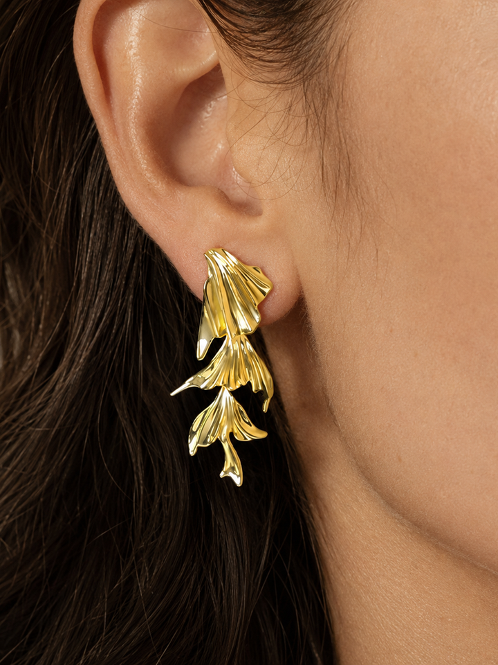 Ginkgo Leaf Dangle Earrings