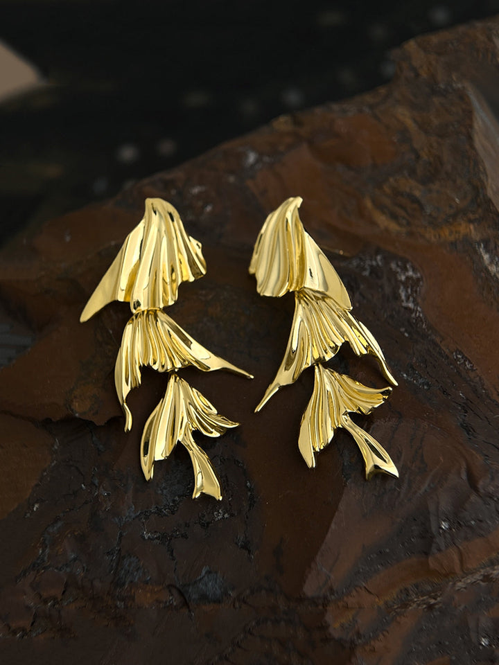 Ginkgo Leaf Dangle Earrings