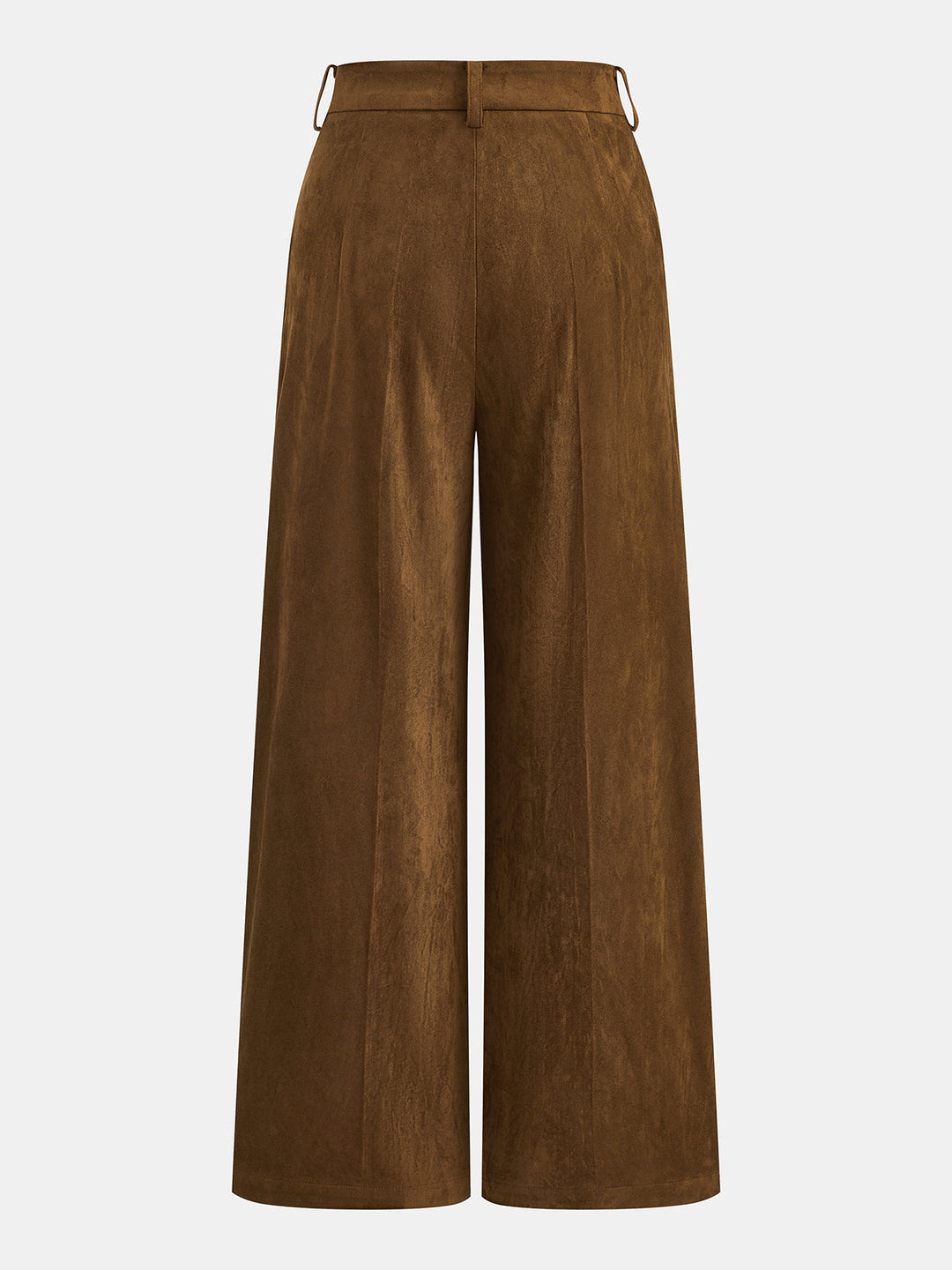 Suede Effect Belted Vest Wide‑Leg Pants Set