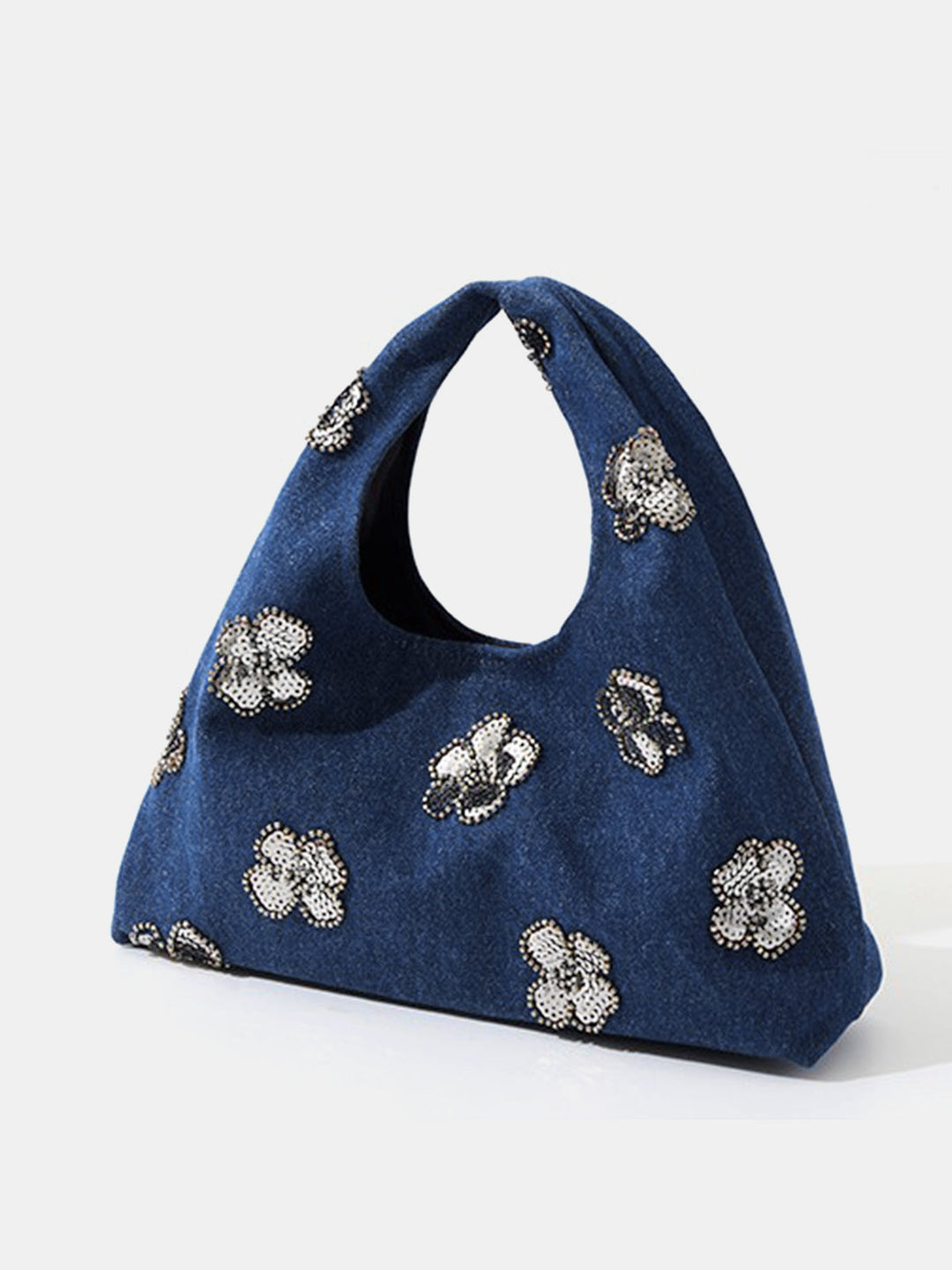 Sequined Floral Casual Tote Bag
