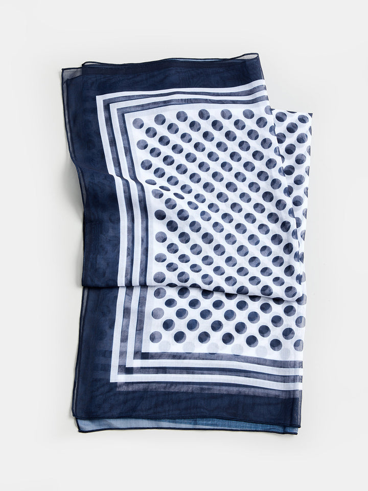 Polka Dot Striped Edge Scarf