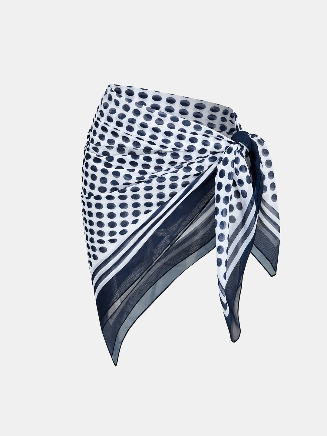 Polka Dot Striped Edge Scarf