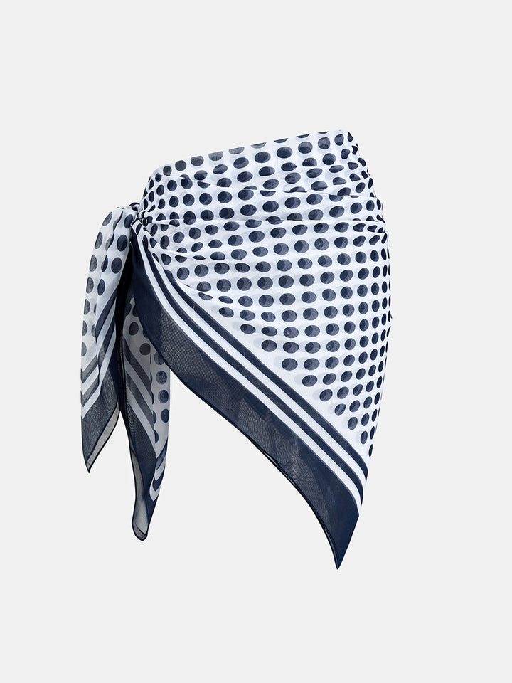 Polka Dot Striped Edge Scarf