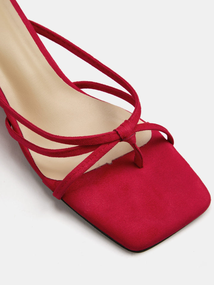 Square Toe Wedge Thong Sandals