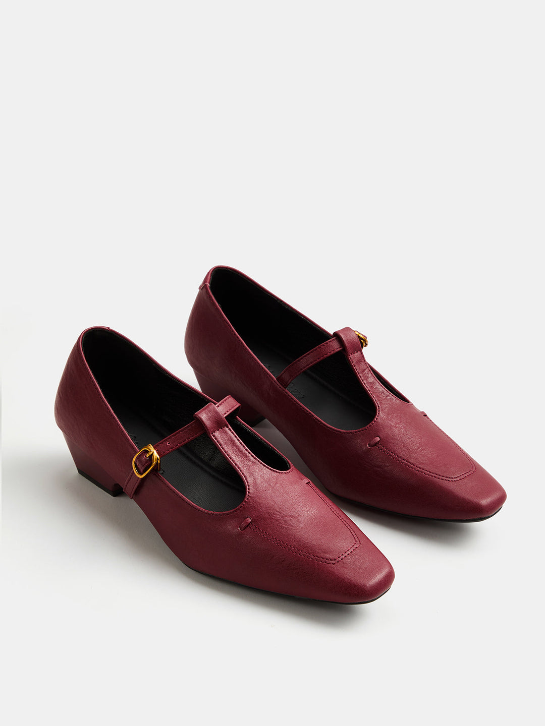 Low Heel Square Toe Mary Jane Pumps