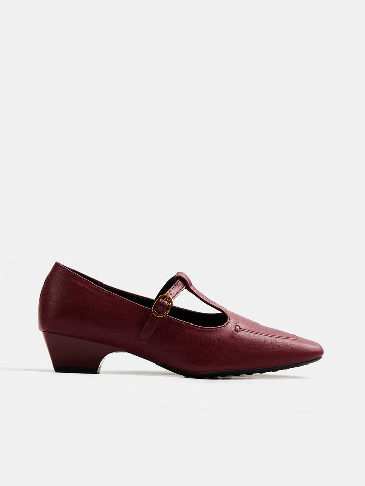 Low Heel Square Toe Mary Jane Pumps