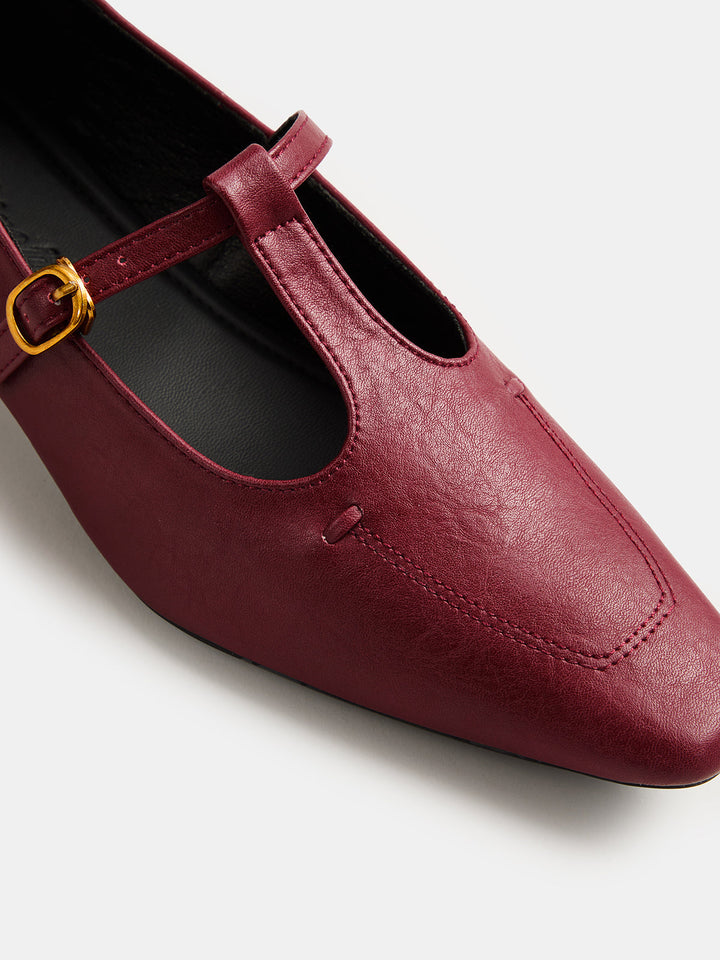 Low Heel Square Toe Mary Jane Pumps