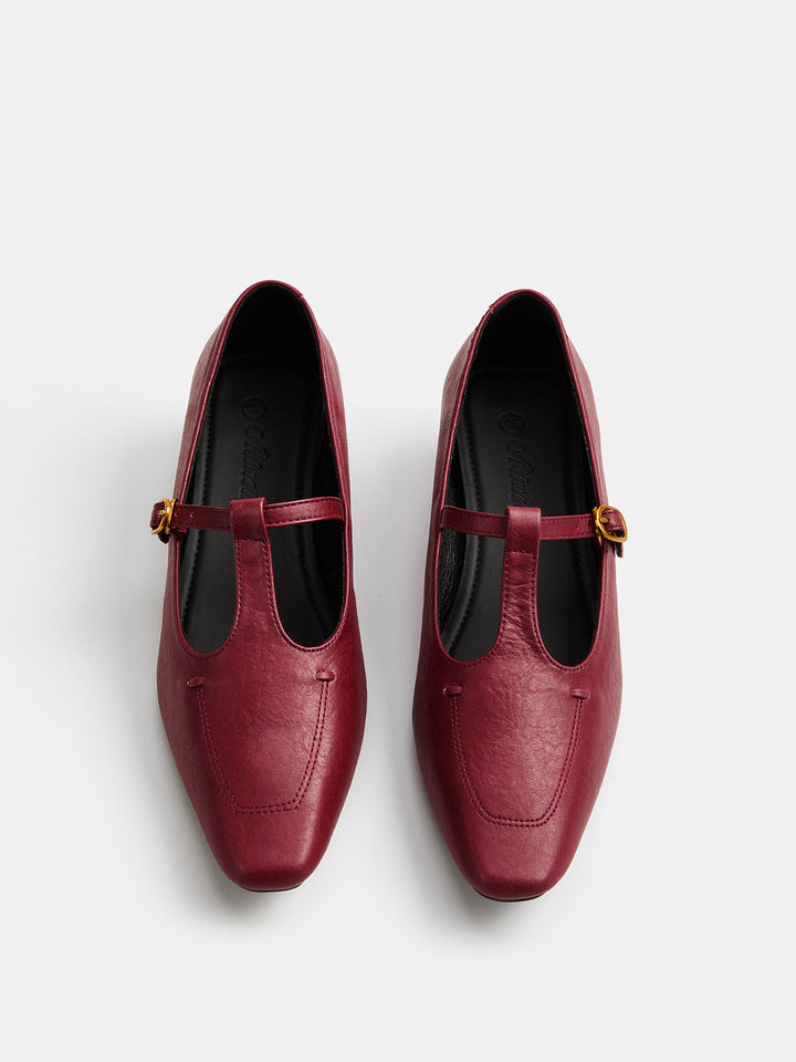 Low Heel Square Toe Mary Jane Pumps