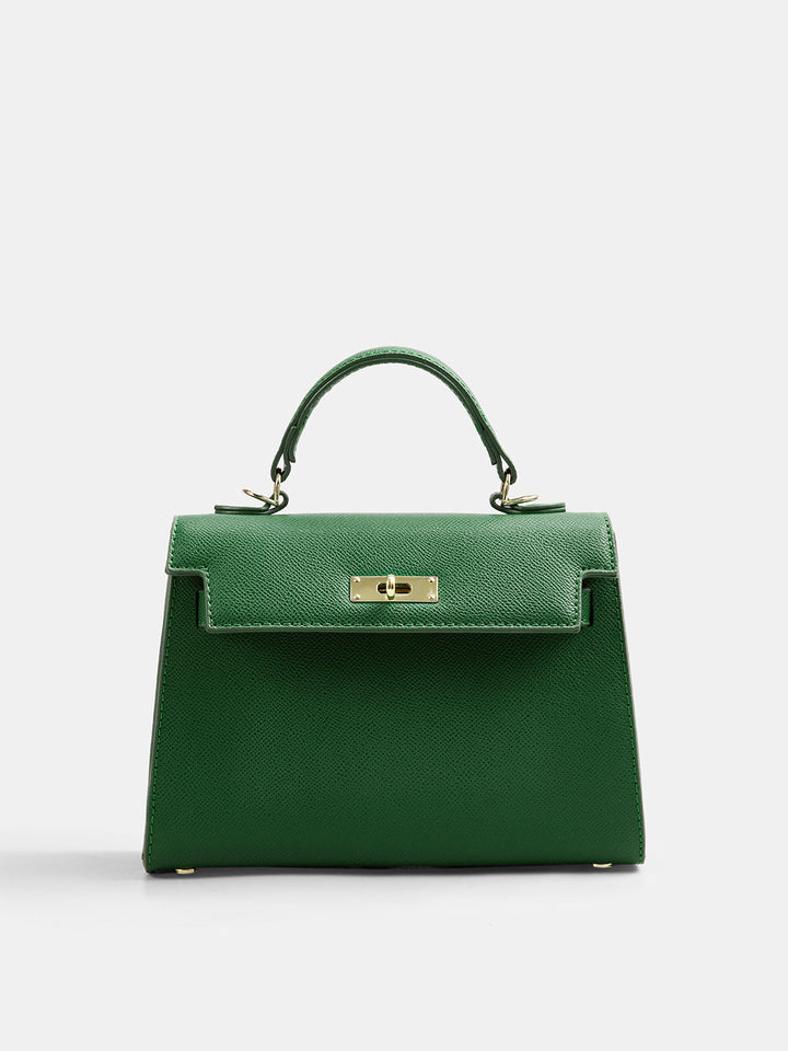 Crossbody Top‑Handle Lock Flap Handbag