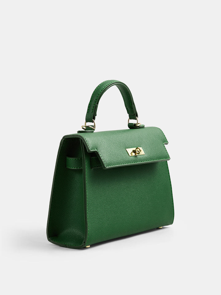 Crossbody Top‑Handle Lock Flap Handbag