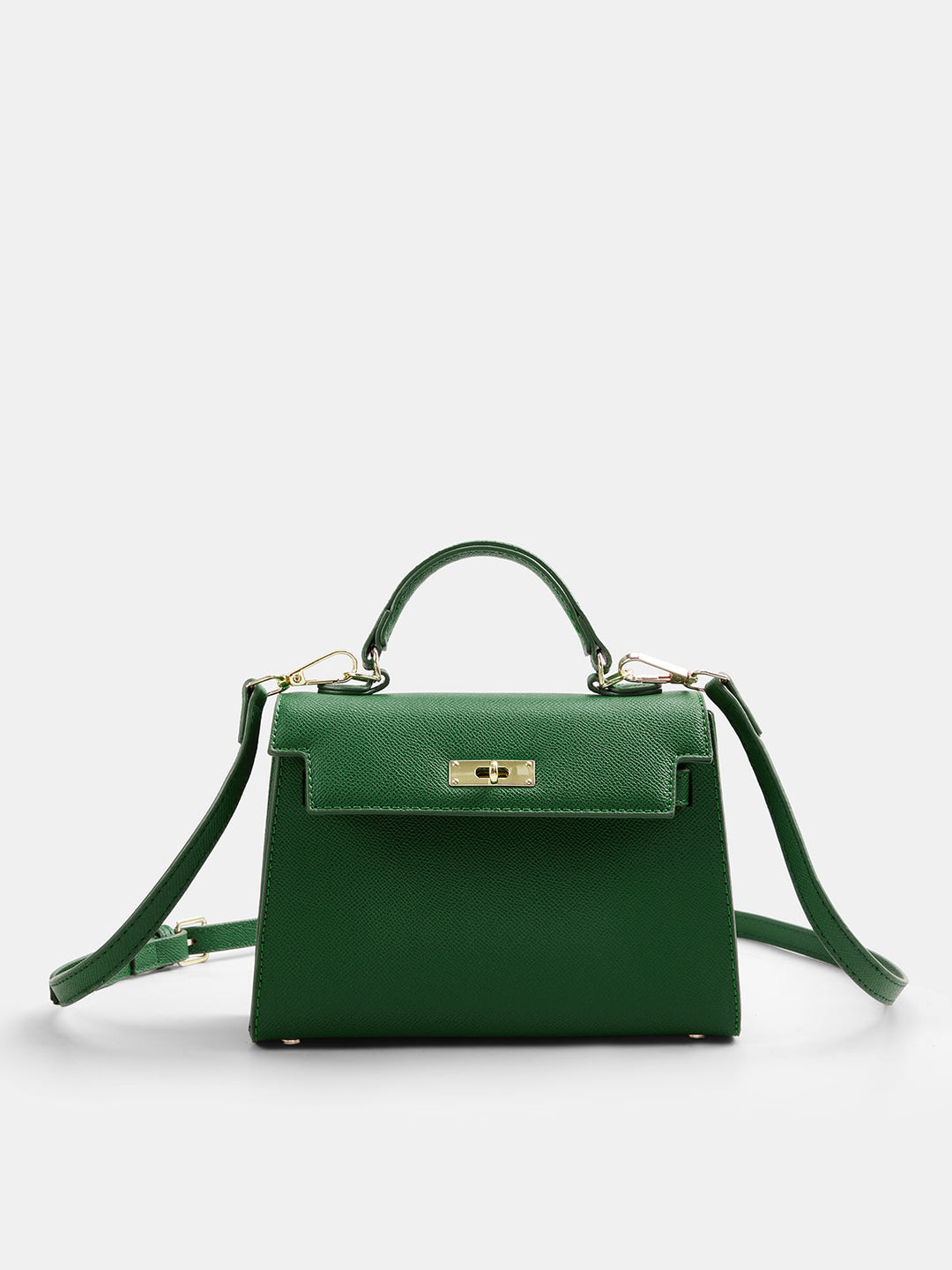 Crossbody Top‑Handle Lock Flap Handbag