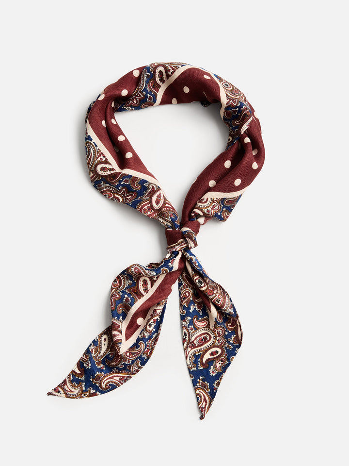 Polka Dot Paisley Print Scarf