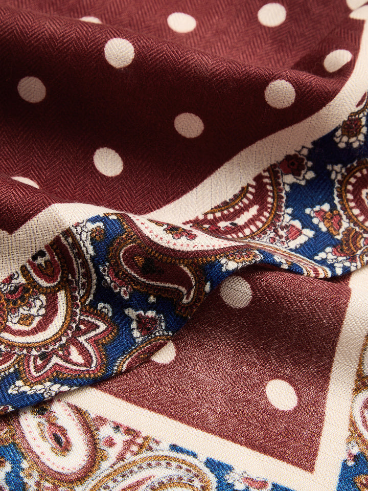 Polka Dot Paisley Print Scarf