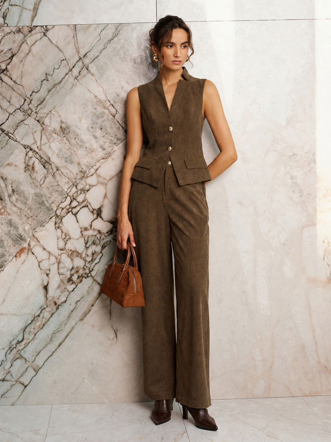 Corduroy Tailored Co‑Ord Set