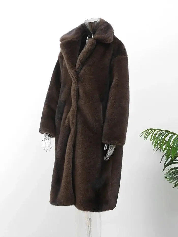 Women's Long Faux Fur Winter Coat