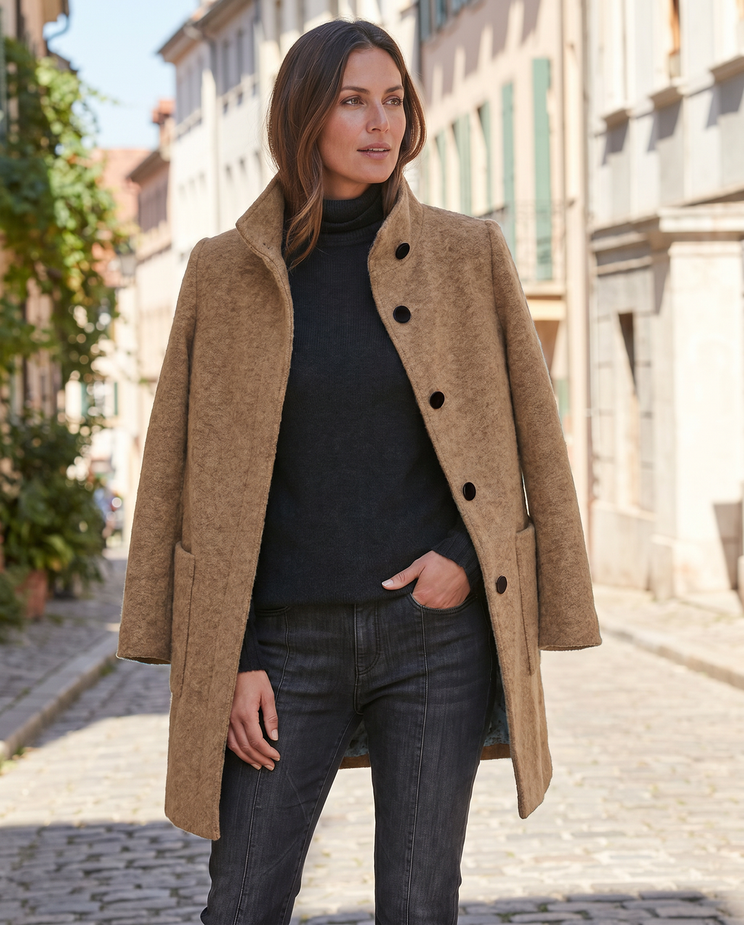 Retro Wool Coat Women – Stylish Stand Collar for Casual Chic