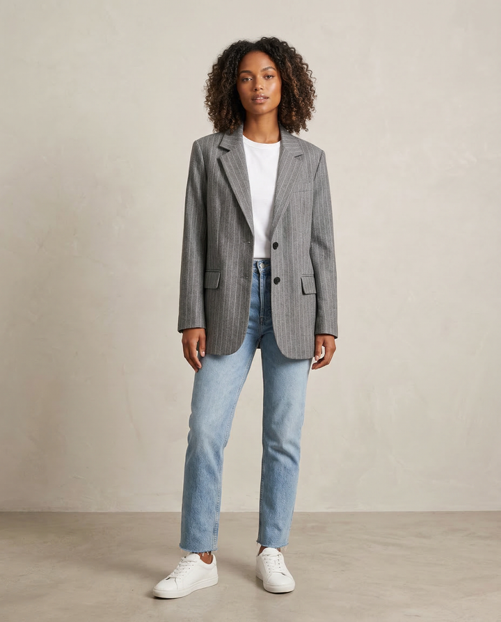 Striped Blazer – Chic Vintage Design with Pockets