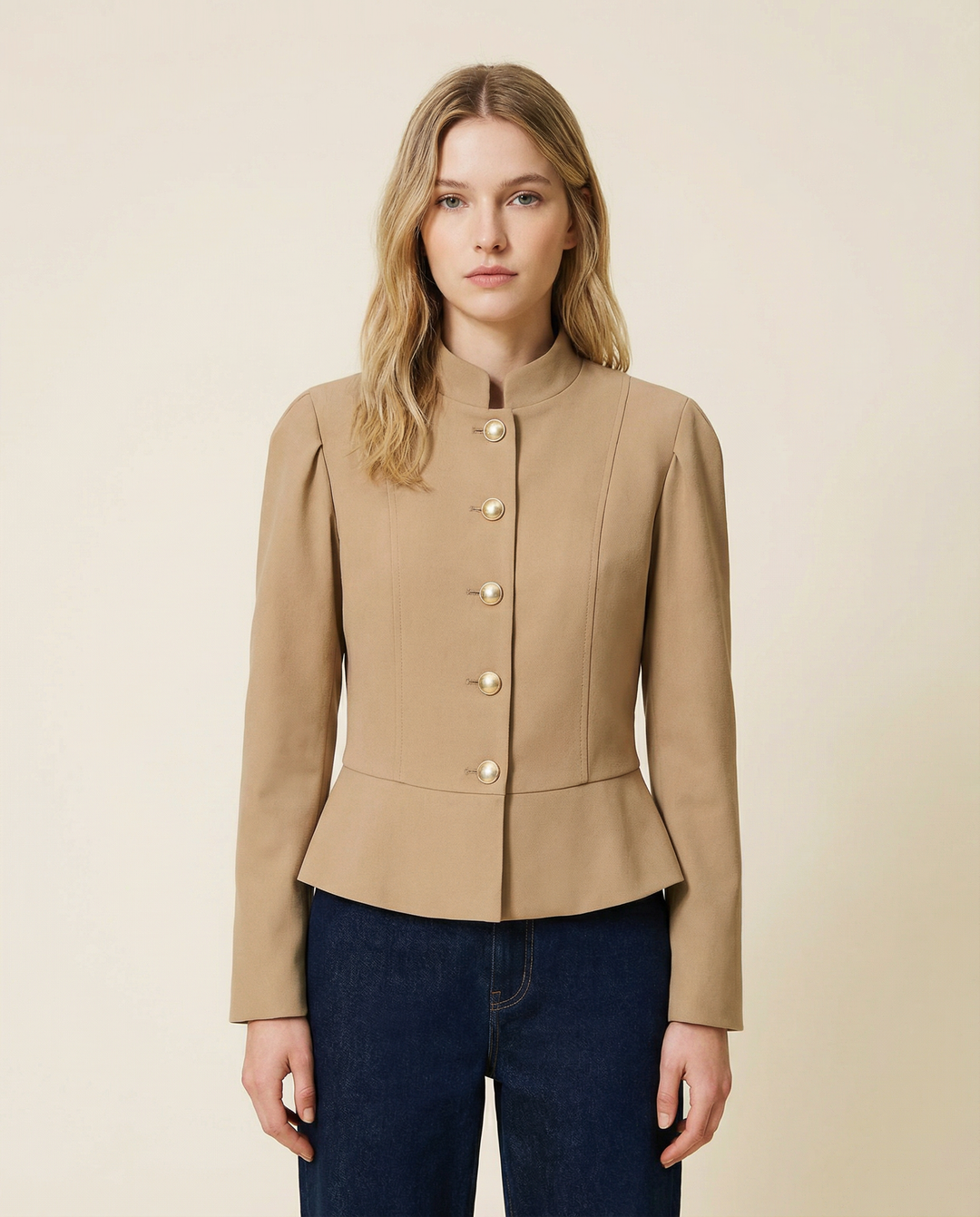 Autumn Velvet Blazer – Elegant Puff Shoulder Design