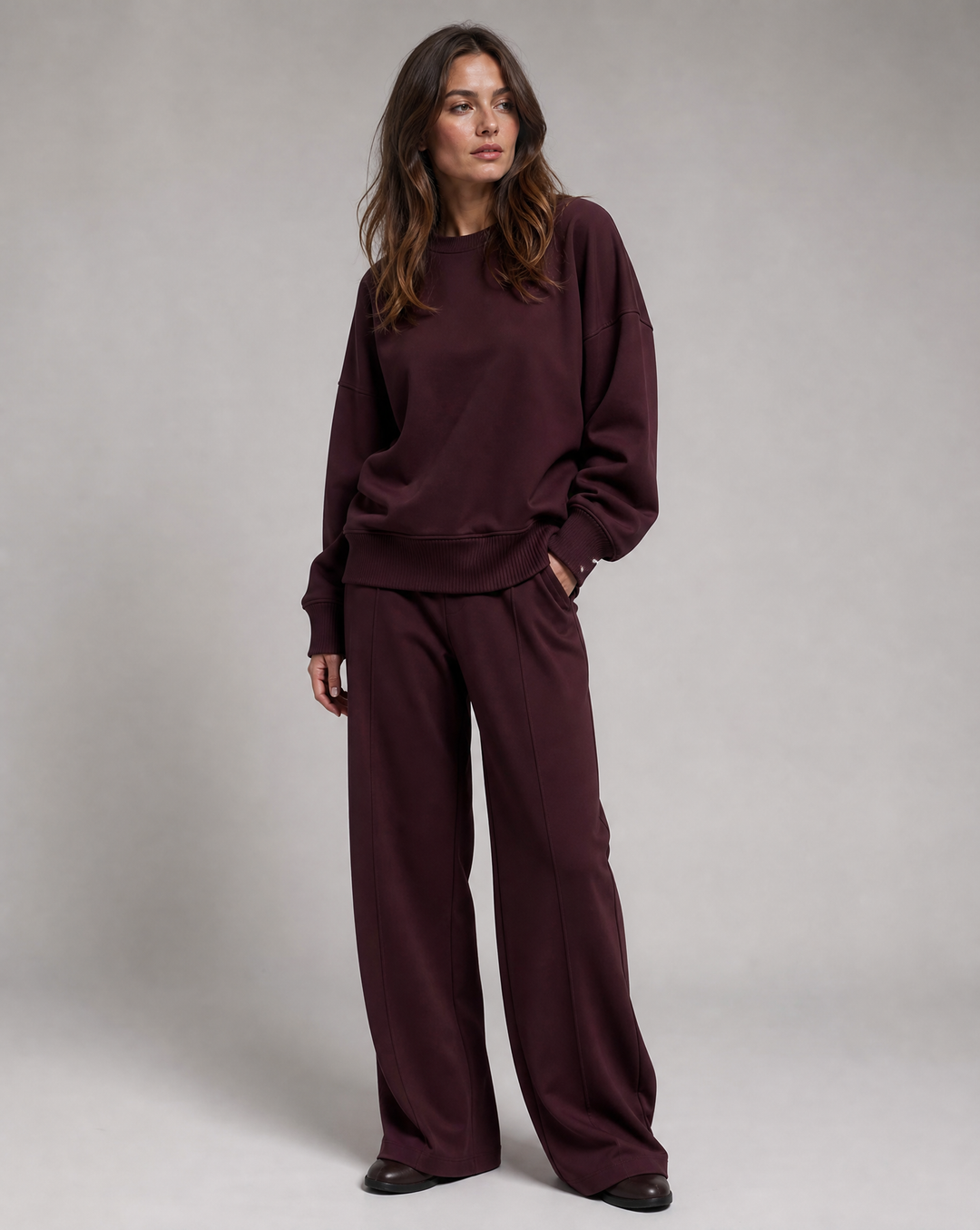 Women's Soft Knit Two-Piece Co-ord Set with Long Sleeves