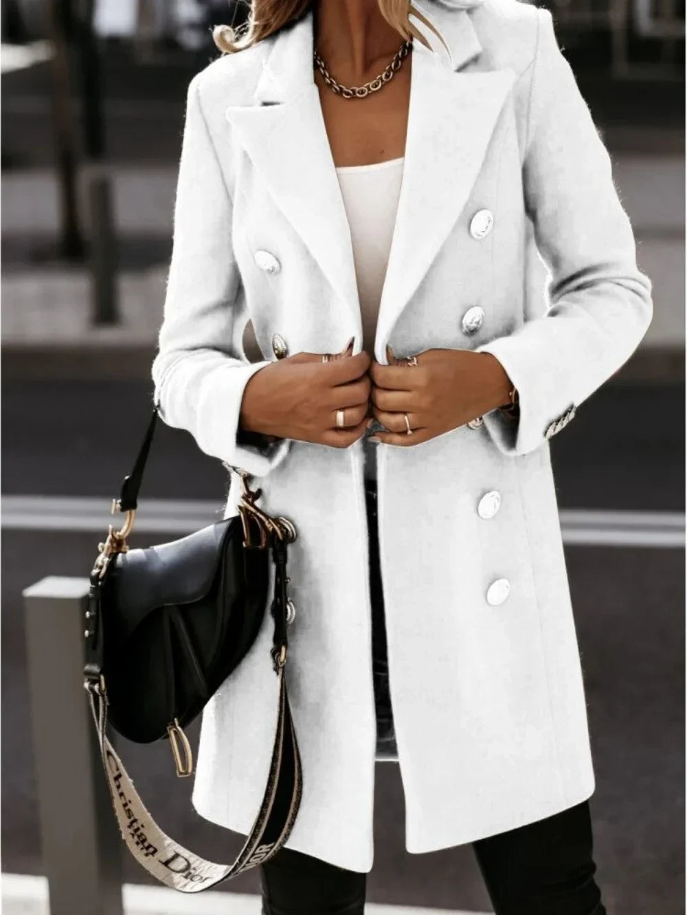Korean Streetwear Wool Coat Women – Stylish Long Sleeve Autumn Jacket