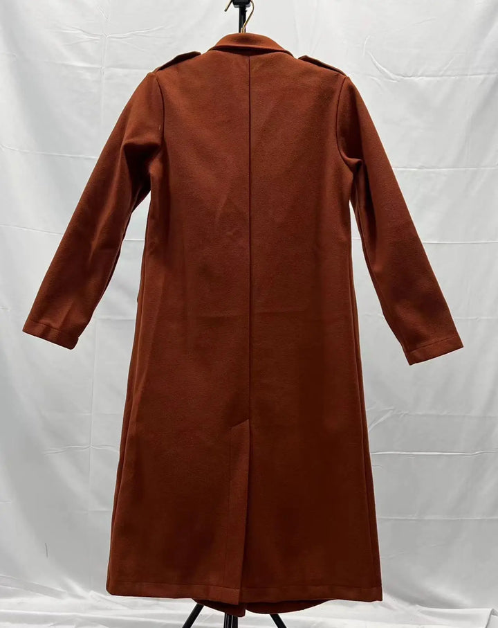 Korean Wool Coat – Double-Breasted Elegant Design for Cozy Autumn Style