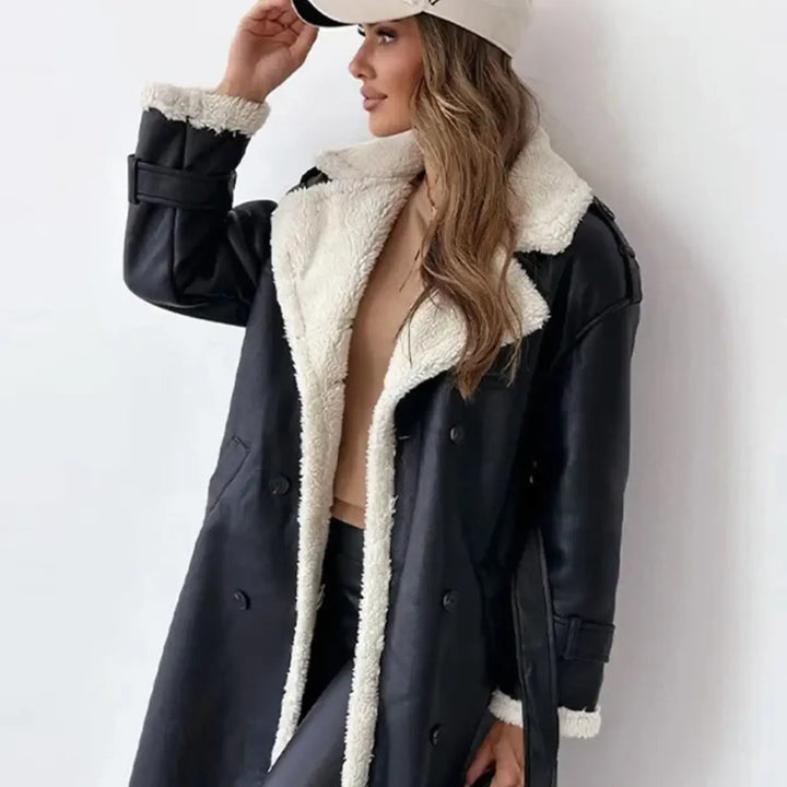 Women's Long Coat Women with Fleece Lining