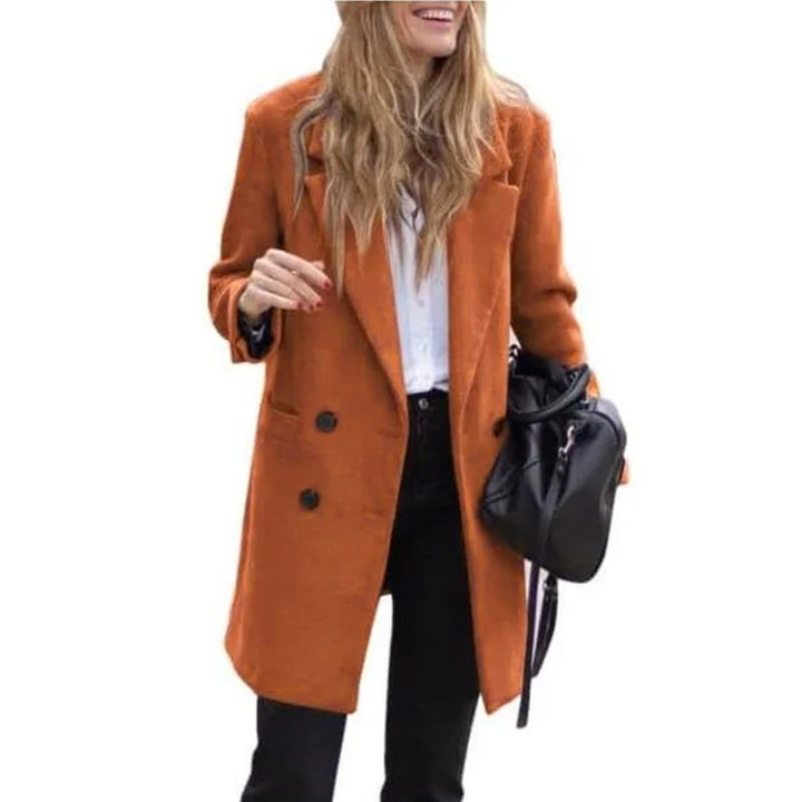 Luxe Wool Blend Coat – Double Breasted Warm Winter Outerwear