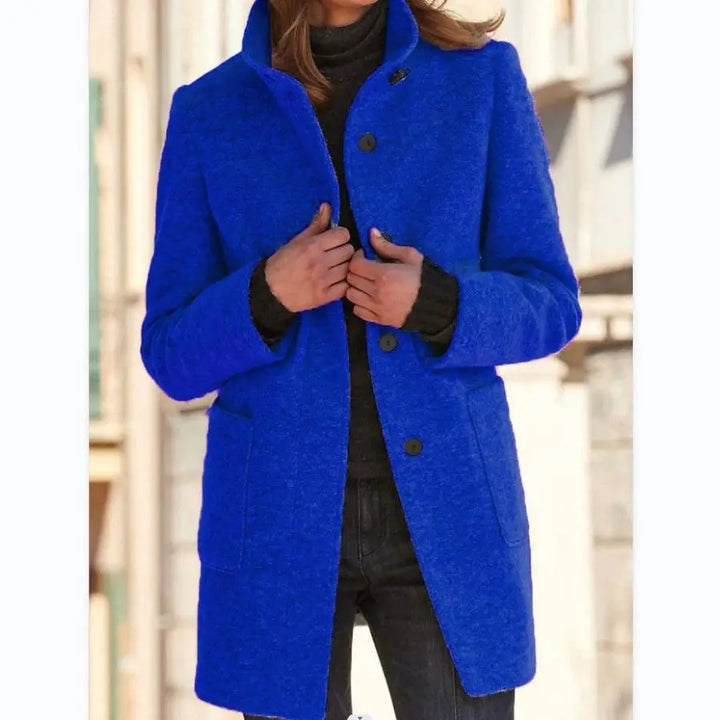 Retro Wool Coat Women – Stylish Stand Collar for Casual Chic