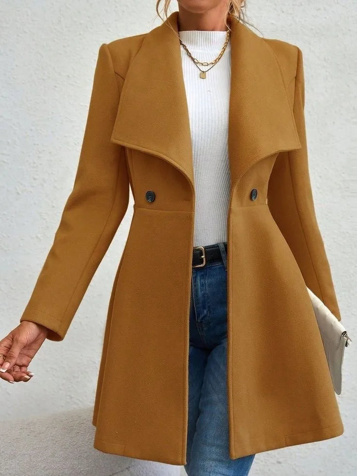 Slim-Fit Wool Coat – Chic Transitional Outerwear for Office and Casual Wear