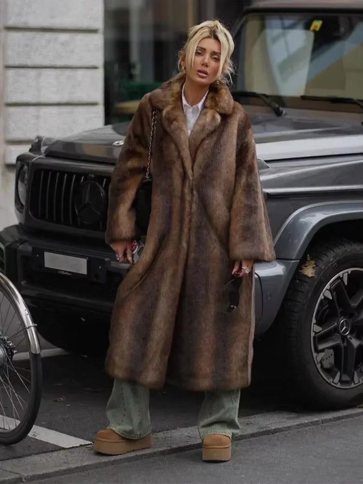 Women's Long Faux Fur Winter Coat